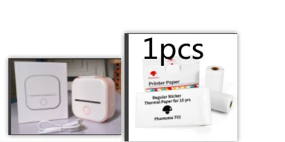 Portable mini thermal label printer and printer paper for Phomemo T02 series.